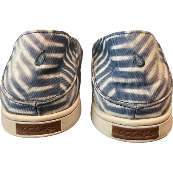 OLUKAI PEHUEA PA'I Hawaiian Brand Canvas Slip On Shoe Blue White 9.5 EUR 39.5 - Picture 8 of 8